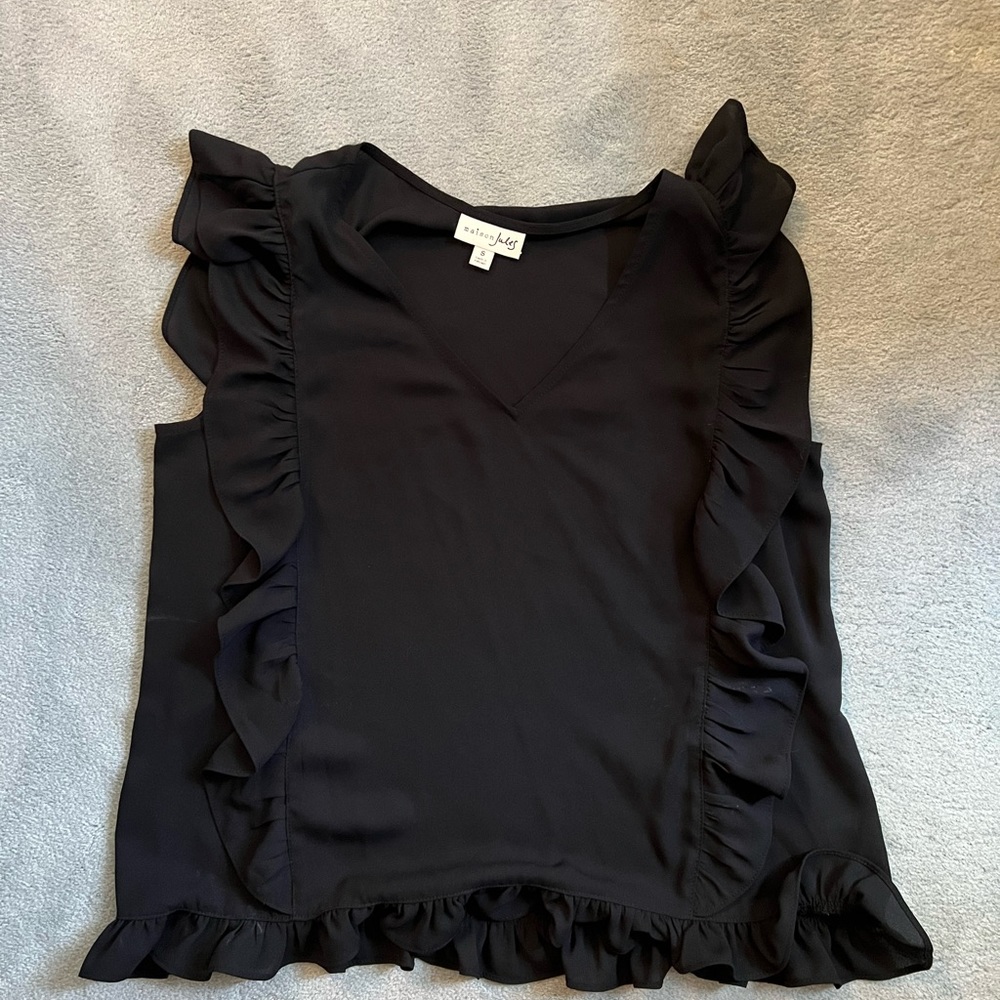 Black Ruffle Blouse